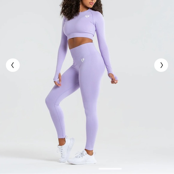 Women’s Best Pants - Women’s Best Lilac Seamless SET Leggings and Crop Top